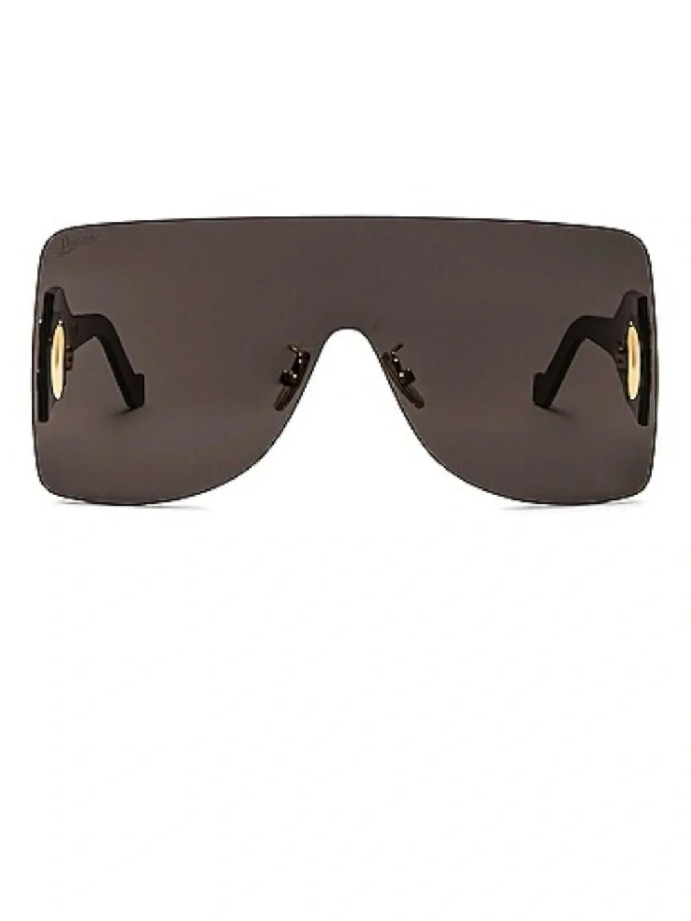 Loewe Shield Sunglasses in Dark Brown with Gold Accents